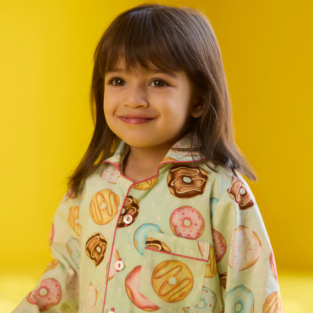 Doughnut Aqua Pajama Set For Kids | Little West Street