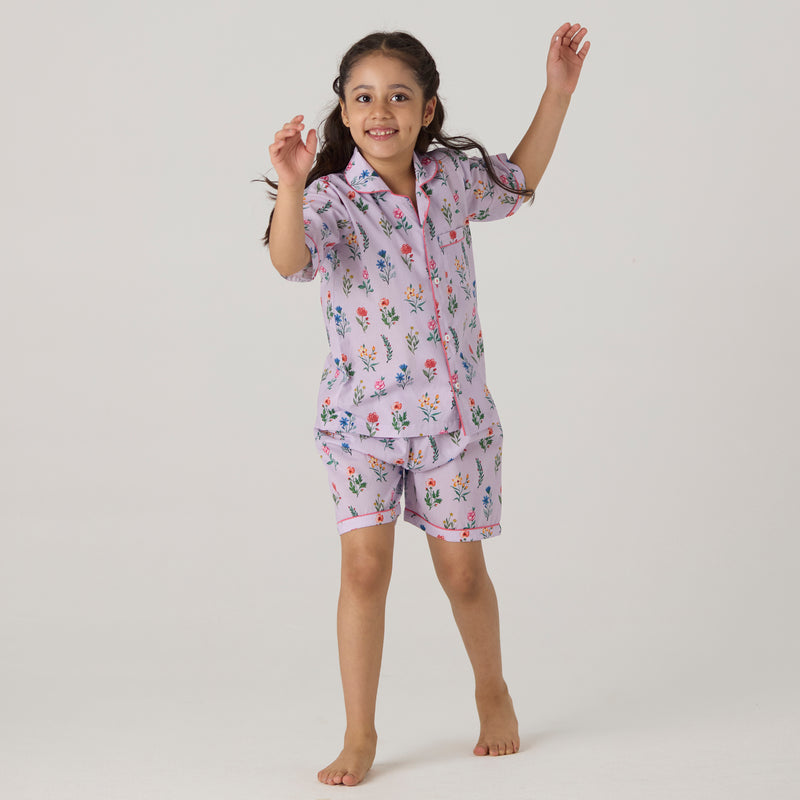 Florals Pima Shorts Set For Kids