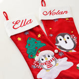 Merry penguin stocking