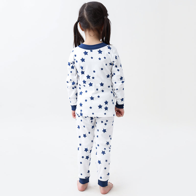 Navy Stars Jersey Pajama Set