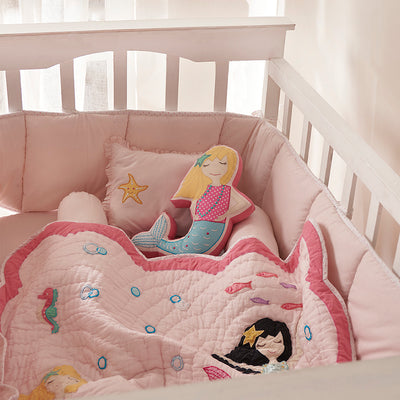 Night Night Crib Gift Set (Mermaids -Pink)