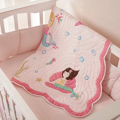 Snuggle Time Crib Gift Set (Mermaids -Pink)