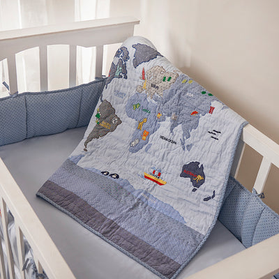 Snuggle Time Crib Gift Set (My World-Blue)