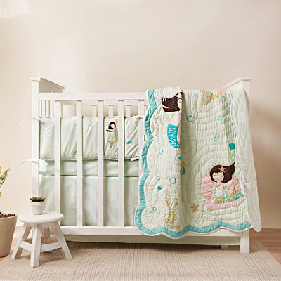 Mermaids Mint Complete Crib Bedding Set