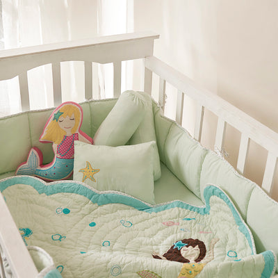 Mermaids Mint Complete Crib Bedding Set