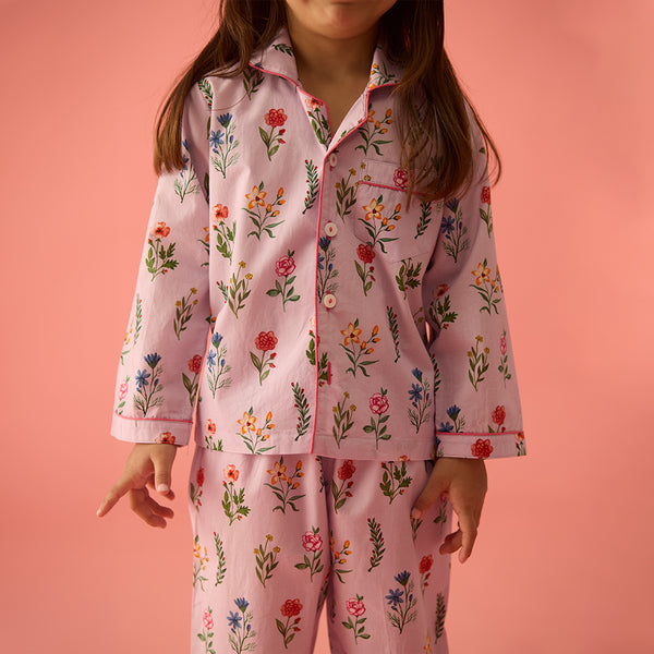 Florals Pajama Set For Kids