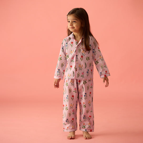 Florals Pajama Set For Kids
