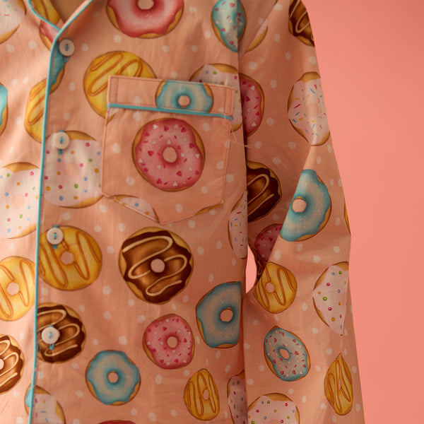 Doughnut Peach Pajama Set For Kids