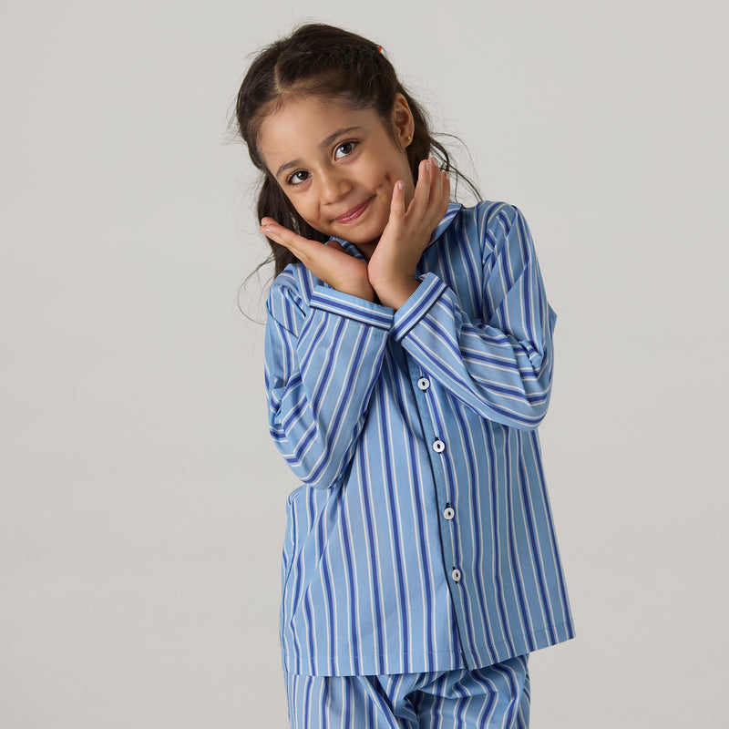 Nautical Striped Pima Pajama Set For Kids