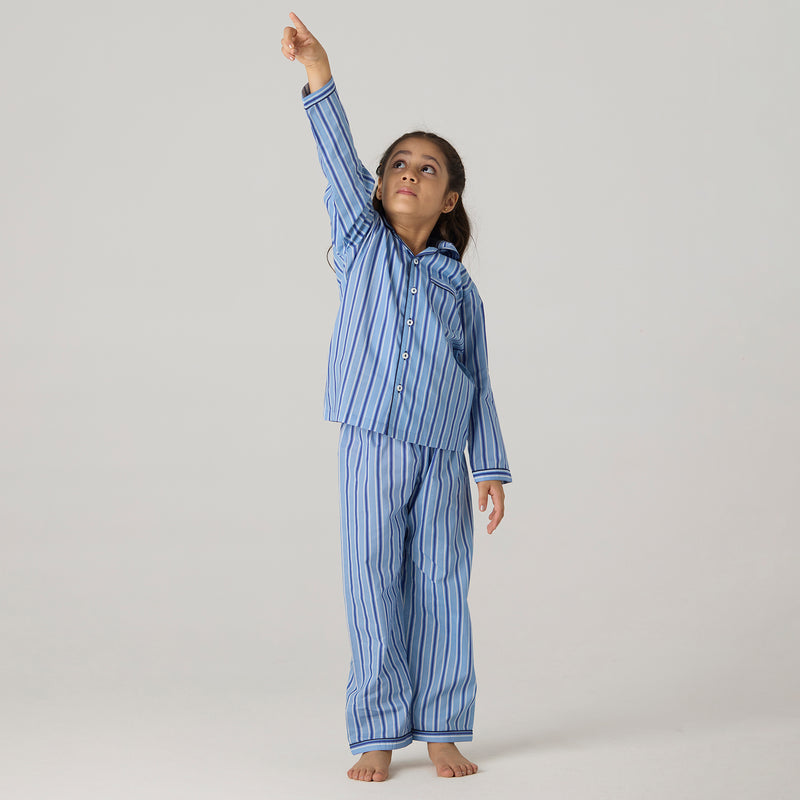 Nautical Striped Pima Pajama Set For Kids