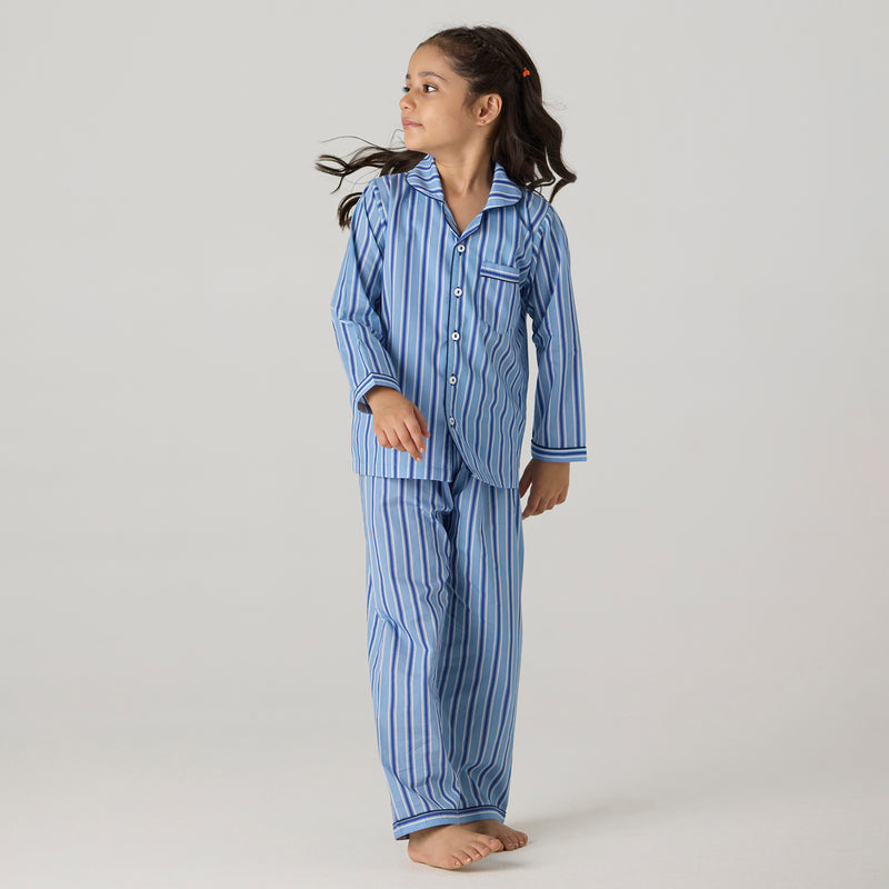 Nautical Striped Pima Pajama Set For Kids