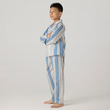 Coastal Striped Pima Pajama Set For Kids