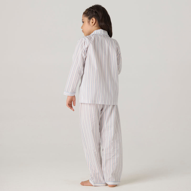 Serene Striped Pajama Set For Kids