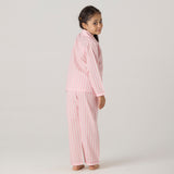 Blush Striped Pajama Set For Kids