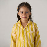 Lemon Striped Pajama Set For Kids