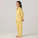 Lemon Striped Pajama Set For Kids