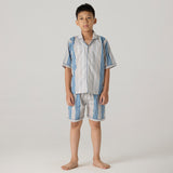 Coastal Striped Shorts Set For Kids