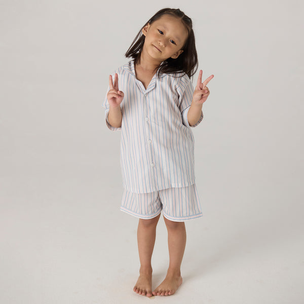 Serene Striped Shorts Set For Kids