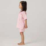 Blush Striped Shorts Set For Kids