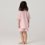 Blush Striped Shorts Set For Kids