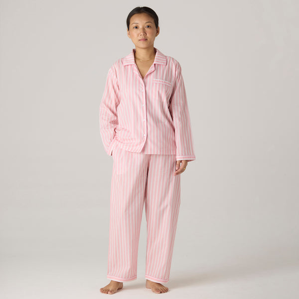 Women Blush Striped Pajama Set