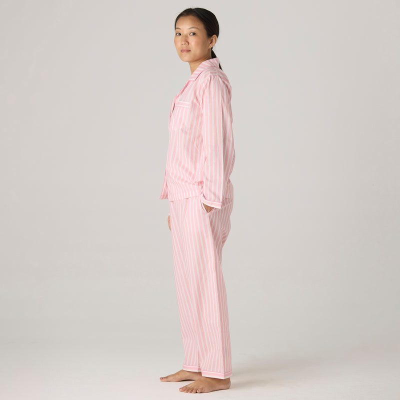 Women Blush Striped Pima Pajama Set