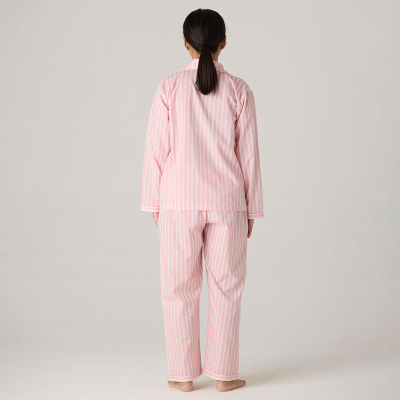 Women Blush Striped Pima Pajama Set