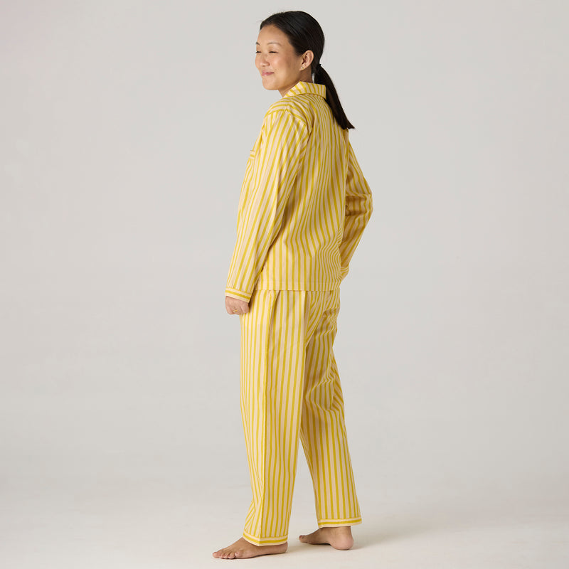 Women Lemon Striped Pajama Set