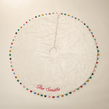 Colorful Pom Pom Tree Skirt - Ivory