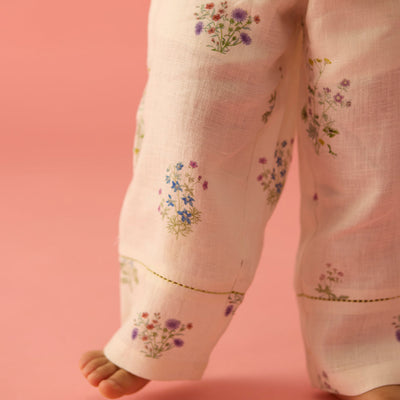 Hana Floral Pant - Ivory