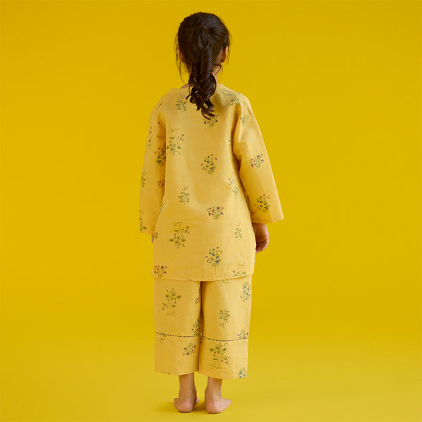 Hana Floral Pant - Mustard