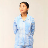 Women Azure Striped Pajama Set