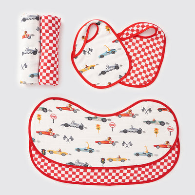 New Beginnings Organic Muslin Gift Box (Racing Cars)