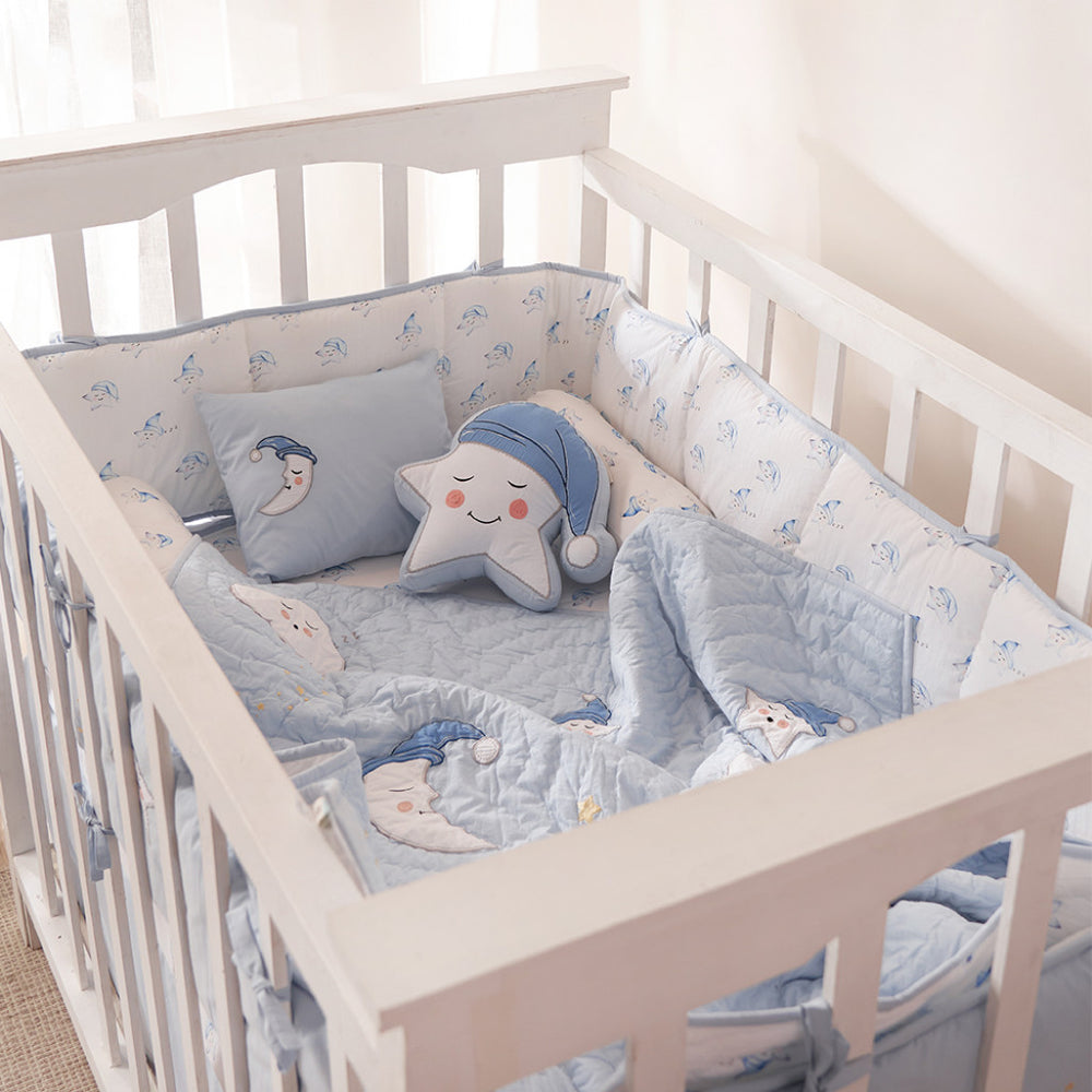 Celestial Blue Complete Crib Bedding Set Little West Street