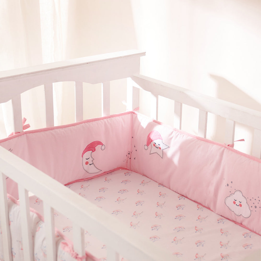 Celestial Pink Complete Crib Bedding Set With Bumper Little West Street