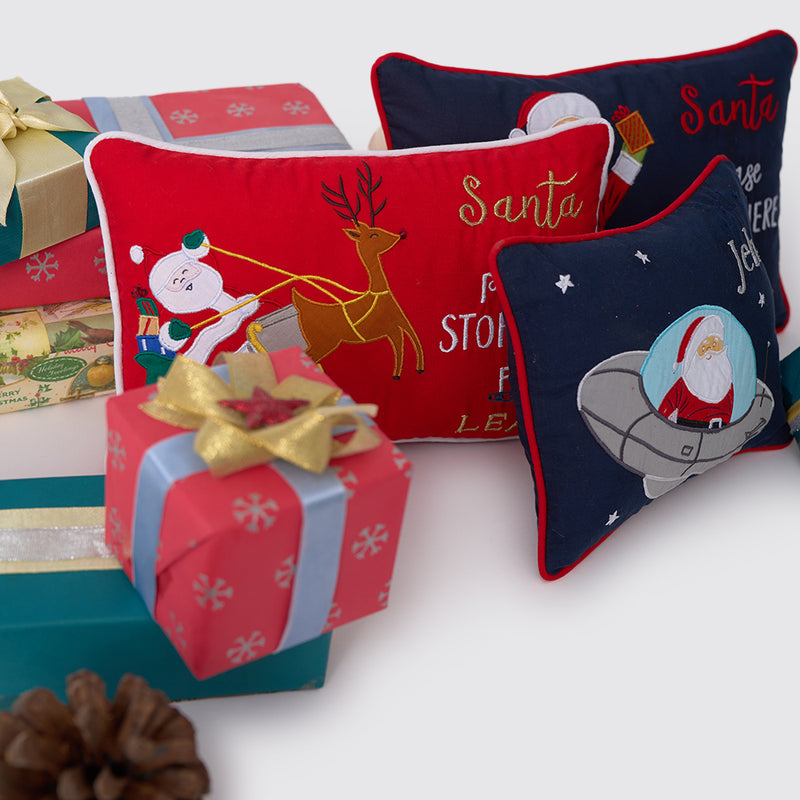 Santa In Sleigh Pillow