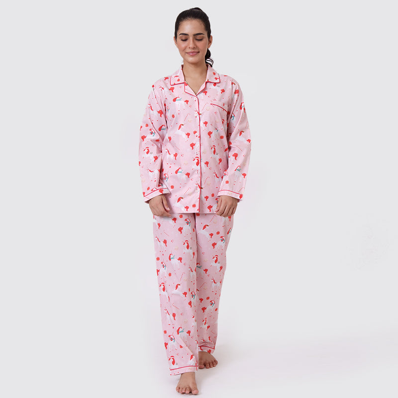 Women Christmas Unicorn Pajama Set