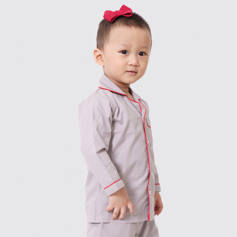 Santa In Sleigh (Grey) Pajama Set